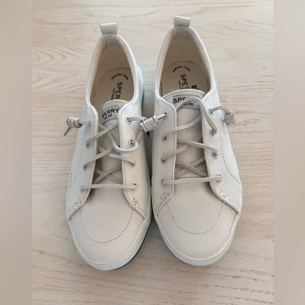 Sperry White Leather Sneakers
